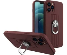 Hurtel Ring silikoninis dėklas skirtas iPhone 12 Pro Max, rudas