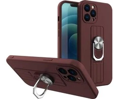 Hurtel Ring silikoninis dėklas skirtas iPhone 12 Pro, rudas