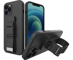 Hurtel Rope dėklas su dirželiu skirtas Samsung Galaxy S22 Ultra, juodas