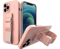 Hurtel Rope dėklas su dirželiu skirtas Xiaomi Redmi 10, rožinis