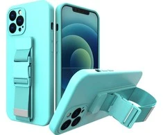 Hurtel Rope dėklas su dirželiu skirtas iPhone 13, mėlynas