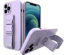 Hurtel Rope dėklas su dirželiu skirtas iPhone 12 Pro, violetinis