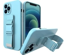 Hurtel Rope dėklas su dirželiu skirtas iPhone 12 mini, mėlynas