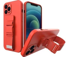 Hurtel Rope dėklas su dirželiu skirtas Samsung Galaxy A72 4G, raudonas