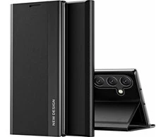 Hurtel Sleep Pro Samsung Galaxy A24 4G atverčiamas su stoveliu dėklas telefonui juodos spalvos