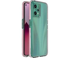 Hurtel Spring dėklas su spalvotu rėmeliu skirtas Realme 9 Pro, šviesiai rožinis