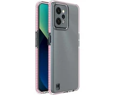 Hurtel Spring dėklas su spalvotu rėmeliu skirtas Realme C31, šviesiai rožinis