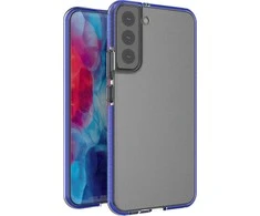 Hurtel Spring dėklas su spalvotu rėmeliu skirtas Samsung Galaxy S22 + (S22 Plus), tamsiai mėlynas