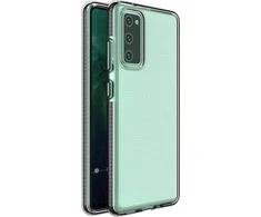 Hurtel Spring dėklas su spalvotu rėmeliu skirtas Samsung Galaxy A02s EU, juodas