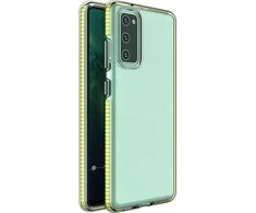 Hurtel Spring dėklas su spalvotu rėmeliu skirtas Samsung Galaxy A72 4G, geltonas