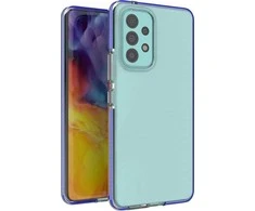 Hurtel Spring dėklas su spalvotu rėmeliu skirtas Samsung Galaxy A73, tamsiai mėlynas