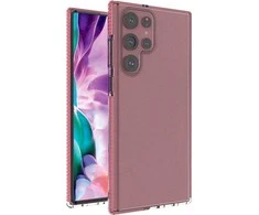 Hurtel Spring dėklas su spalvotu rėmeliu skirtas Samsung Galaxy S22 Ultra, šviesiai rožinis