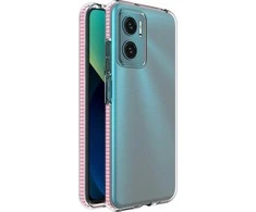 Hurtel Spring dėklas su spalvotu rėmeliu skirtas Xiaomi Redmi 10, šviesiai rožinis
