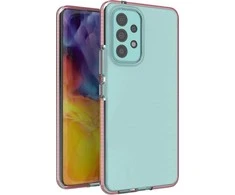 Hurtel Spring dėklas su spalvotu rėmeliu skirtas Samsung Galaxy A73, šviesiai rožinis