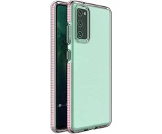 Hurtel Spring dėklas su spalvotu rėmeliu skirtas Samsung Galaxy A72 4G, šviesiai rožinis