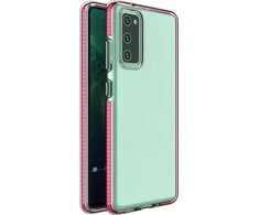 Hurtel Spring dėklas su spalvotu rėmeliu skirtas Samsung Galaxy A72 4G, šviesiai rožinis