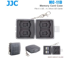 Atminties kortelių dėklas - JJC MC 11D 4 SD &amp; 4 micro SD kortelės atsparus smūgiams juodas