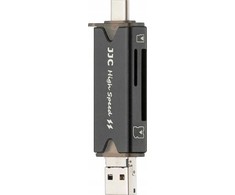Atminties kortelės laikiklis - JJC MCH STK6GR 6 kortelių organizatorius su USB 3.0 skaitytuvu žalias