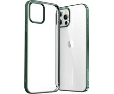 Joyroom New Beautiful Series ultra plonas with electroplated frame iPhone 12 Pro Max dėklas telefonui žalios spalvos (JR-BP796)