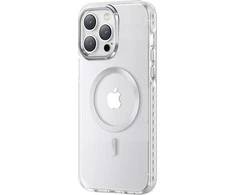 Kingxbar PQY Ice Crystal Series magnetic iPhone 14 Plus MagSafe dėklas telefonui sidabrinės spalvos