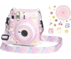 Viršelis LoveInstant Byla EtuI dėklo dangtelis, skirtas Fujifilm Instax Mini 12 + Lipdukai / Yogurt Rabbit