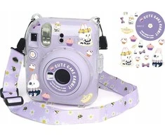 LoveInstant Dėklo dangtelis, skirtas Fujifilm Instax Mini 12 + Lipdukai / Cute Rabbit