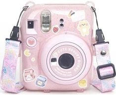 Viršelis LoveInstant Byla FujiFilm FUJI INSTAX Mini 12 + Stickers ir Pocket Nuotraukos / Jogurtas Triušis / Rožinė Brocade