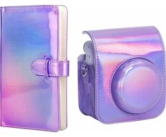 Viršelis LoveInstant Case EtuI Cover FUJIFILM Instax Mini 12 + Albumas 96 Nuotrauka / Violetinė Flash