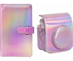 Viršelis LoveInstant Case EtuI Cover FUJIFILM Instax Mini 12 + Albumas 96 Nuotrauka / Rožinė Flash