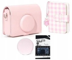 Dėklas LoveInstant Rinkinys 4w1 Futerał Dėklas Osłona Lcd Album Dekielek Do Fuji Instax Mini Evo / Rožinė