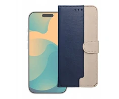 Markowe Dėklas su klapką na Samsung S26 ULTRA Split Book granatowo-kremowe