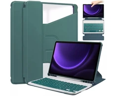 Dėklas na tablet 4kom.pl 360 i klaviatūra do Samsung Galaxy Tab S9/ S9 FE/ S10 FE 10.9 na Rysik žalia