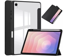 Dėklas na tablet 4kom.pl CLEAR PENCIL do Samsung Galaxy Tab S11 11" SM-X730 SMX736 su klapką juoda
