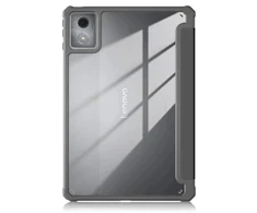 Planšetinio kompiuterio dėklas 4kom.pl Clear Pieštukas, skirtas Lenovo K11 Plus, juodas – apsauginis su stovu, prieiga prie portų ir mygtukų