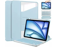 Dėklas na tablet 4kom.pl Dėklas 360 i Klaviatūra do Apple iPad Air 11 M3 2025 / Air 11 M2 2024 GEN 7 6, mėlyna