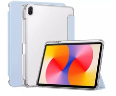 Planšetinio kompiuterio dėklas 4kom.pl CLEAR PENCIL dėklas skirtas Huawei MatePad SE 11 2024 AGS6-W00 su piesiuko laikikliu, mėlynas