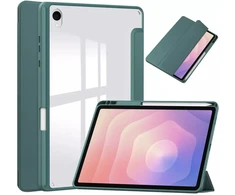 Dėklas na tablet 4kom.pl Dėklas CLEAR PENCIL do Samsung Galaxy Tab S11 11" SM-X730 SMX736 su klapką, žalia