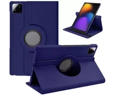 Planšetinio kompiuterio dėklas 4kom.pl Sukamasis dėklas Xiaomi Pad 7 / Pad 7 PRO 11.2 su stovu, užsegamas dangtelis, tamsiai mėlynas