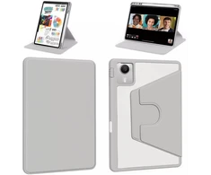 Planašetės dėklas 4kom.pl OBROTOWE CLEAR dėklas Lenovo Idea Tab 11" ZAFR0378PL TB336FU TB336ZU 2025, pilkas