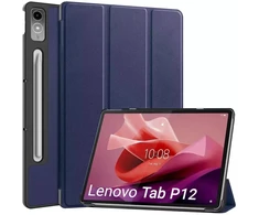 Dėklas na tablet 4kom.pl Dėklas Smart Case pokrowiec do Lenovo Tab P12 12.7" TB370 TB370FU 2023, tamsiai mėlyna