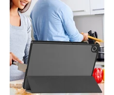 4kom.pl Smart planšetės dėklas Lenovo Tab 10.1 2025 su dangteliu / Lenovo Tab, pilkas – apsauginis su stovu