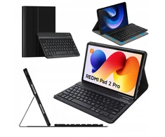 Strado-Tech Z klaviatūra Bluetooth, skirta Redmi Pad 2 Pro 2025 - apsauginis su stovu, prieiga prie prievadų ir mygtukų