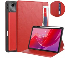 Dėklas na tablet 4kom.pl Odinis dėklas su kieszeniami do Lenovo Tab M11 10.95 TB330FU TB330XU TB331FC, raudona