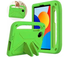 4kom.pl šarvuotas planšetinio kompiuterio dėklas FunColor su stovu skirtas Xiaomi Redmi Pad SE 8.7 2024, žalias