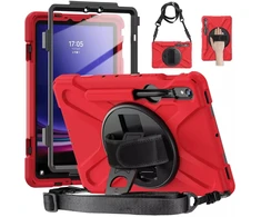 Dėklas na tablet 4kom.pl pancerne Shockproof su laikikliu do Samsung Galaxy Tab S9 FE/S9/S10 FE raudona