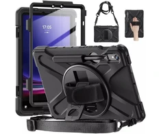Dėklas na tablet 4kom.pl pancerne Shockproof su laikikliu do Samsung Galaxy Tab S9 FE/S9/S10 FE juoda