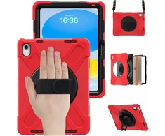 Dėklas na tablet 4kom.pl Shockproof su laikikliu do Apple iPad 10.9 2022/11 A16 2025 raudona