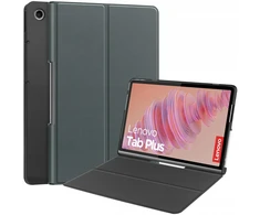 Planšetinio kompiuterio dėklas 4kom.pl Smart Case, skirtas Lenovo Tab Plus, tamsiai žalias – apsauginis su stovu
