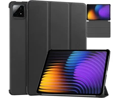 Planšetinio kompiuterio dėklas 4kom.pl Smart, skirtas Xiaomi Pad 7 / Pad 7 Pro 11 / Xiaomi Pad 7 Pro, juodas - apsauginis su stovu