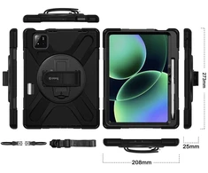 „Crong Defender Plus“ planšetinio kompiuterio dėklas – šarvuotas dėklas „Xiaomi Pad 8 / 8 Pro / Pad 7 / 7 Pro“ 11,2'' (juodas)